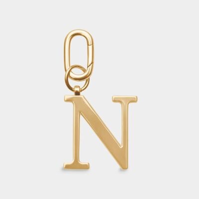 N – Schlüsselanhänger mit Buchstaben aus goldenem Metall