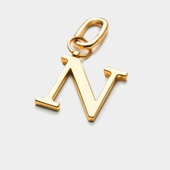 N - Porte-clés lettre en métal doré 2