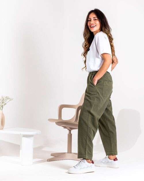 Pantalon en lin Vert Kaki