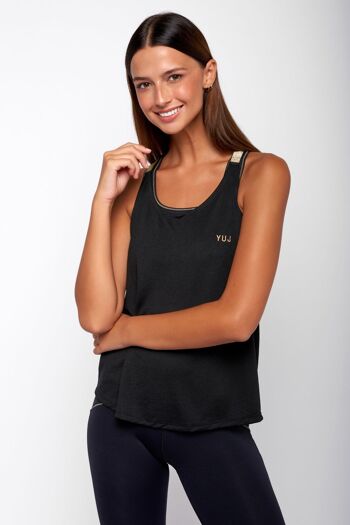 Débardeur de yoga LEOTEE noir/gold 2