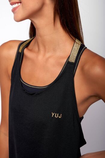 Débardeur de yoga LEOTEE noir/gold 3