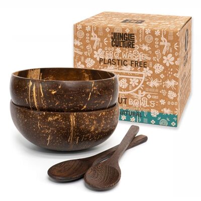 Coconut Bowls - Eco Coconut Shell Bowl Set (Two Bowls)