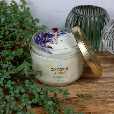 WHITE MUSK CANDLE - DRIED FLOWERS