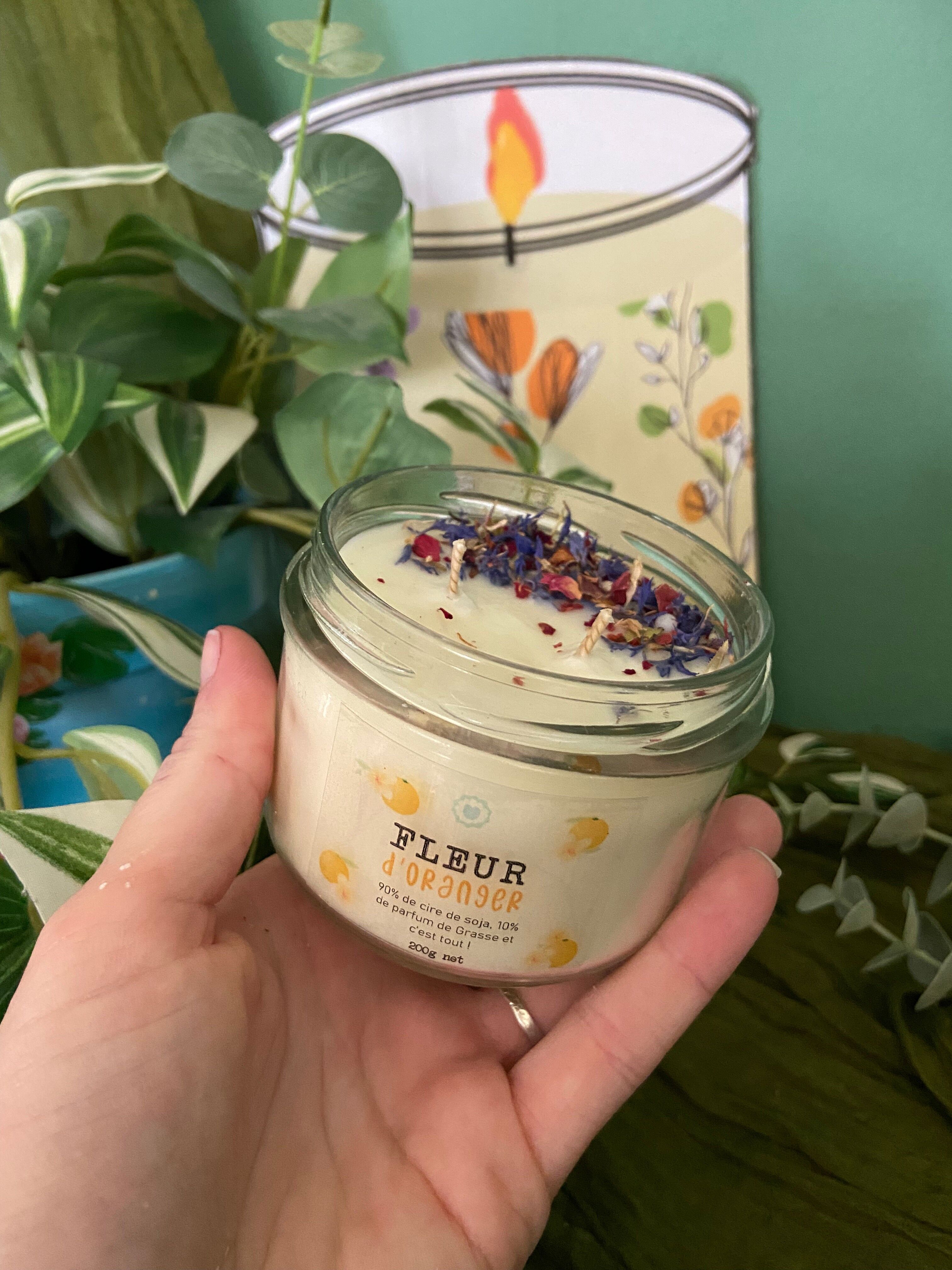 Orange Blossom Candle in Soy Wax & Flower Petals - 80g, 200g or 375g