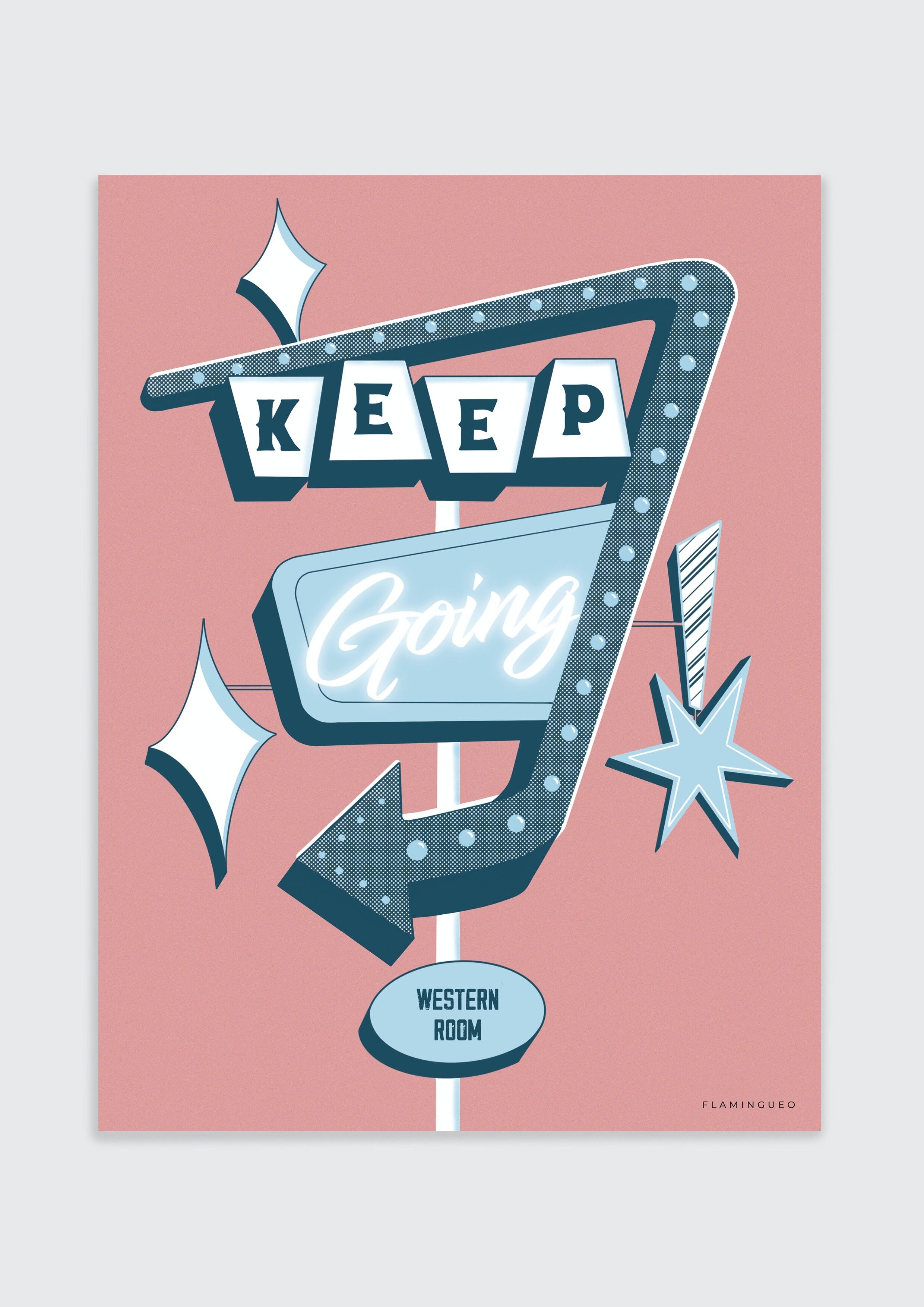 Fogli decorativi da parete 30x40 cm 'Keep Going'