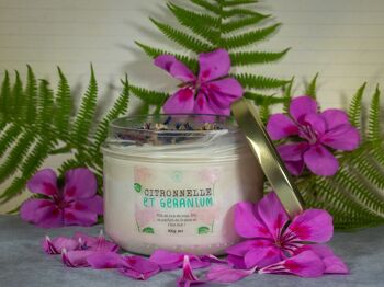 BOUGIE CITRONNELLE ET GERANIUM ANTI-MOUSTIQUE - FLEURS SECHEES 1