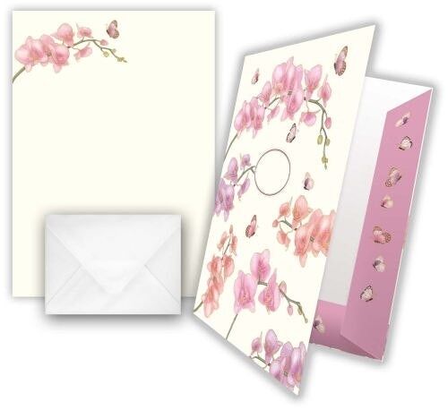 Papier à lettres - design: orchidée (SKU: 8392)