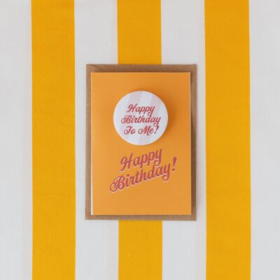 „Happy Birthday to Me“-Streifen-Abzeichenkarte