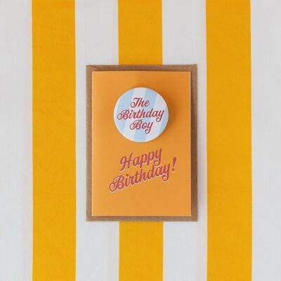The Birthday Boy’ Stripe Badge Card