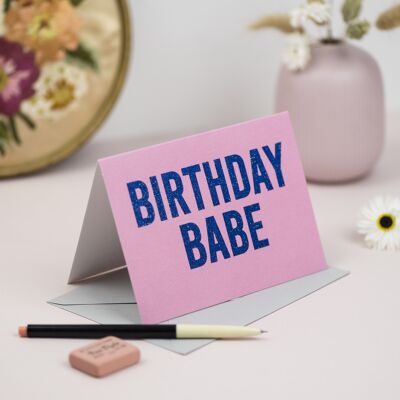 Birthday Babe' Card with Biodegradable Glitter
