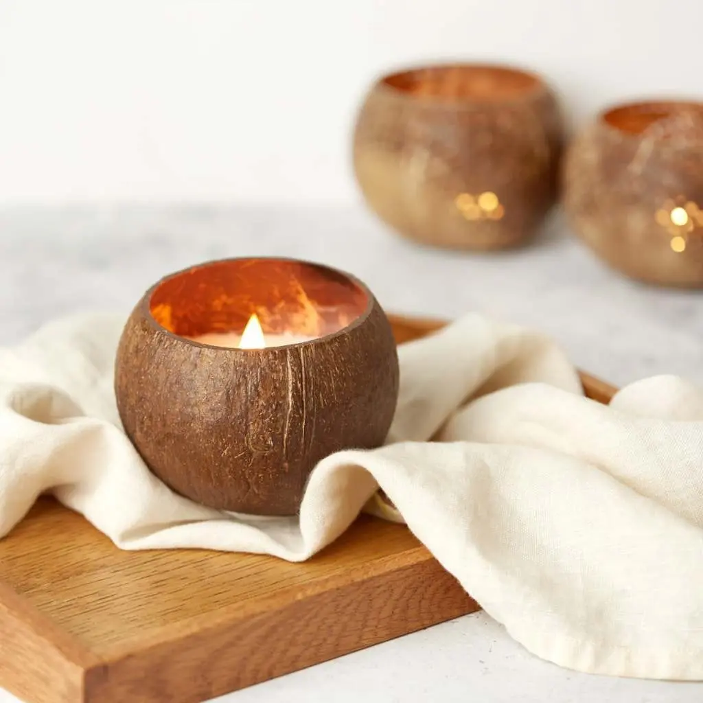 Buy wholesale Coconut Shell Candle w/ Gift Bag (Multiple Scents