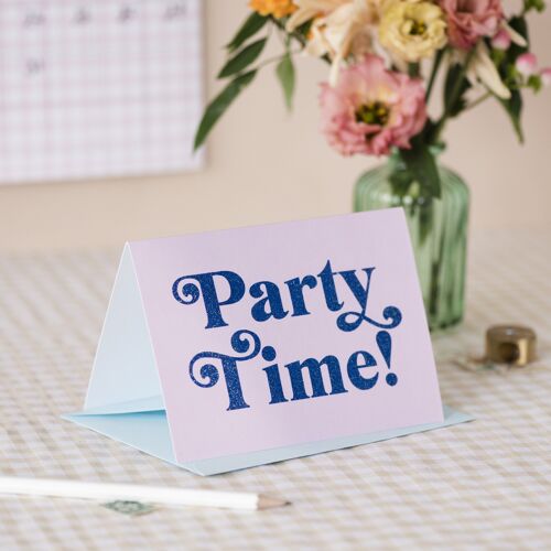 Party Time!' Card with Biodegradable Glitter
