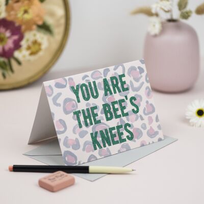 Carte You Are the Bee's Knees avec paillettes biodégradables