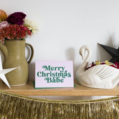 BIS ZUM NÄCHSTEN JAHR AUSVERKAUFT! „Merry Christmas Babe“-Karte mit biologisch abbaubarem Glitzer