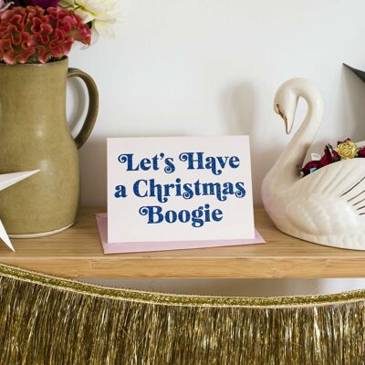 ¡AGOTADO HASTA EL PRÓXIMO AÑO! Tengamos una tarjeta navideña Boogie' con purpurina biodegradable