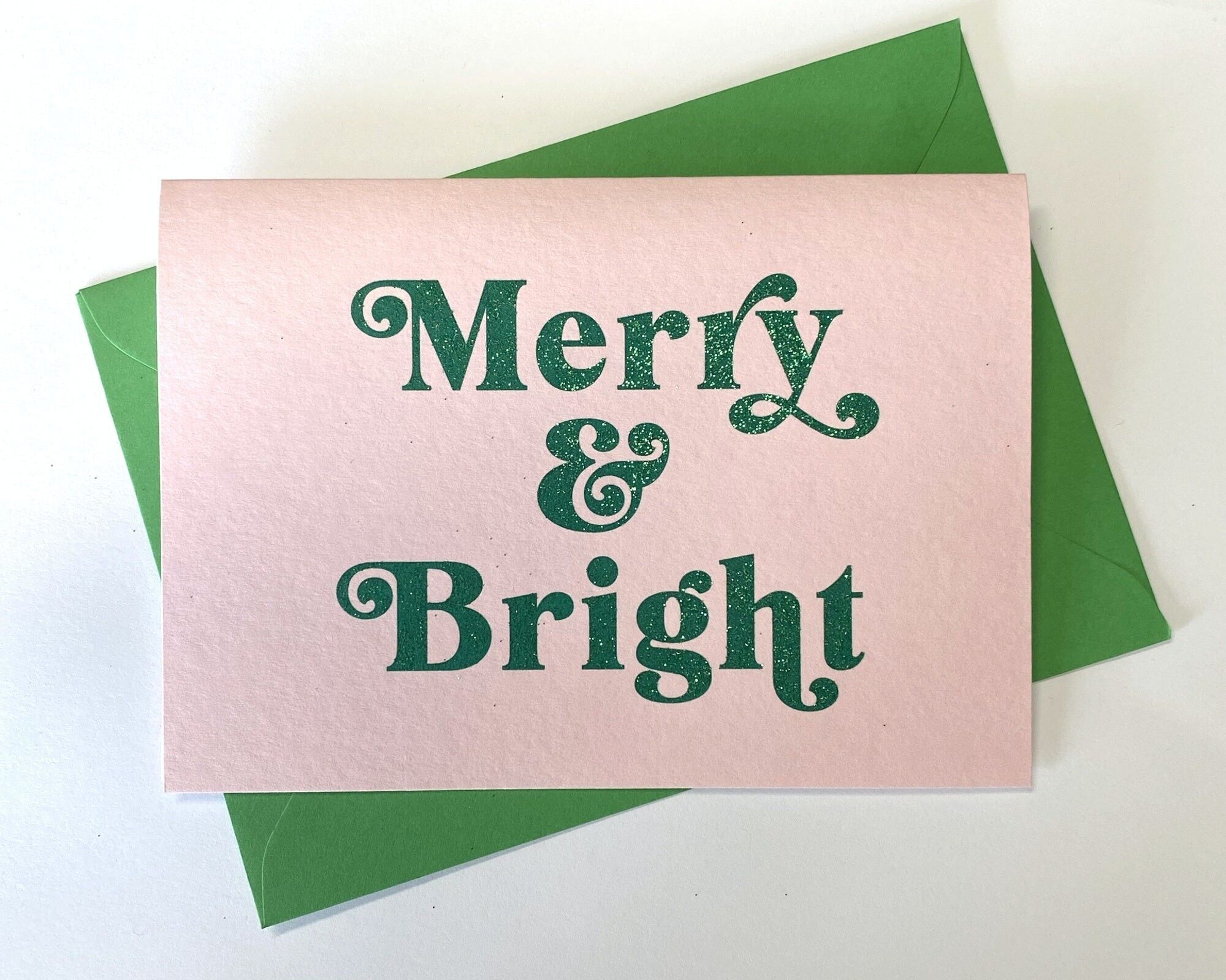 SOLD OUT FINO AL PROSSIMO ANNO! Biglietto di Natale Merry & Bright con glitter biodegradabili