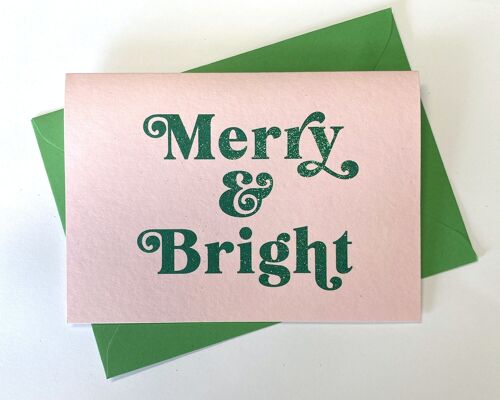 SOLD OUT UNTIL NEXT YEAR! Merry & Bright’ Christmas Card with Biodegradable Glitter