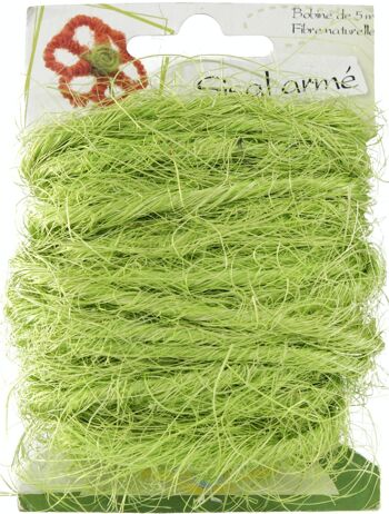 BOBINE CORDE ARMEE SISAL VERT CLAIR 5MM LONGUEUR 5M 3