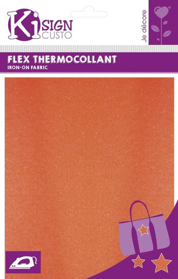 FLEX THERMOCOLLANT PAILLETTE ORANGE FLUO 15X20CM 2