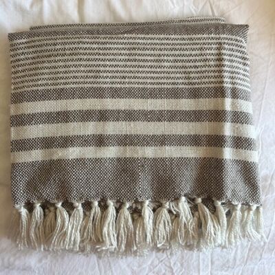 Greige Striped Blankets