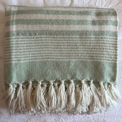 Smoked Green Striped Blankets