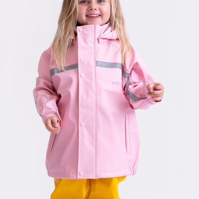 Chaqueta impermeable y resistente al barro, ideal para excavar y para niños, color rosa.