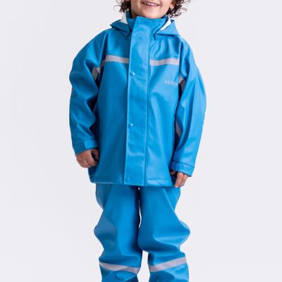 Giacca antipioggia antifango, giacca da scavo sostenibile per bambini - azzurro