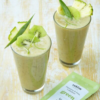 SINGLE Verde: Kiwi, Piña, Plátano - Preparado 100% pura fruta para rehidratar