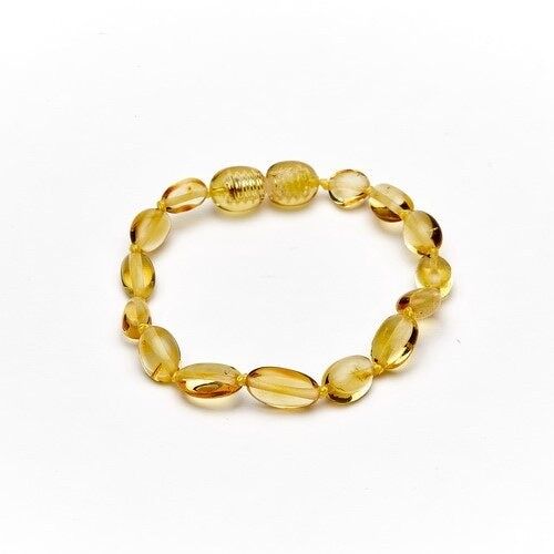 Amber baby bracelet/anklet oval lemon