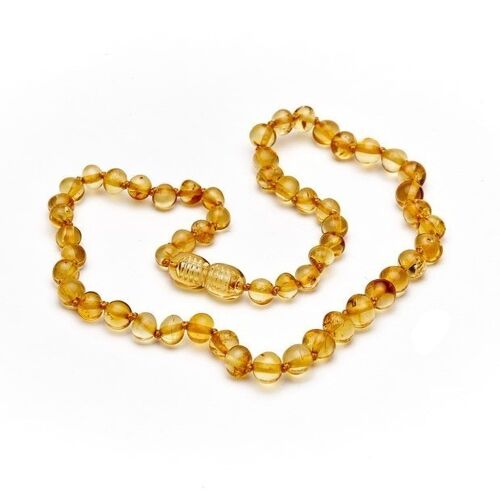 Amber teething necklace baroque honey