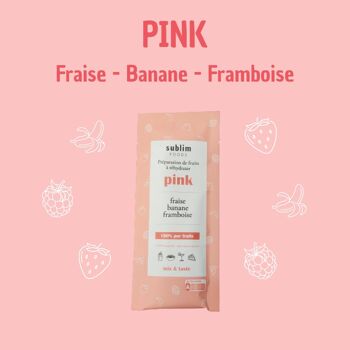 SINGLE Pink : Fraise, Banane, Framboise - Préparation 100% purs fruits à réhydrater 2