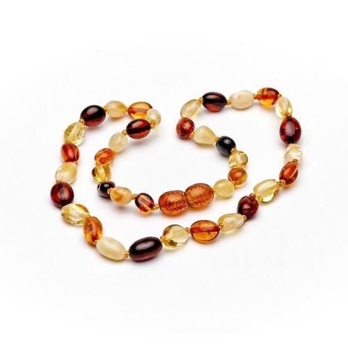 Amber baby necklace oval multicolor