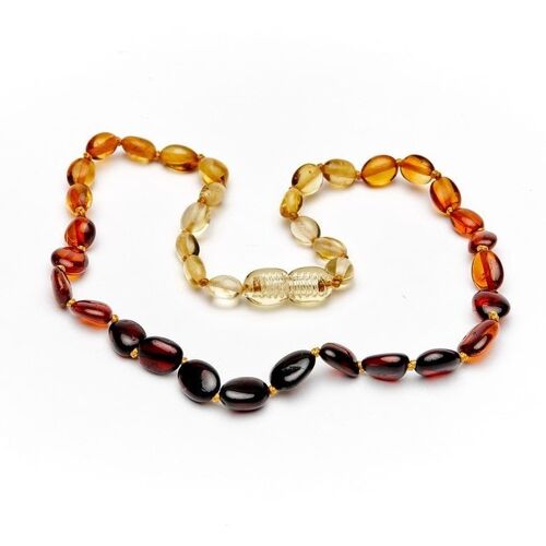 Amber baby necklace oval rainbow