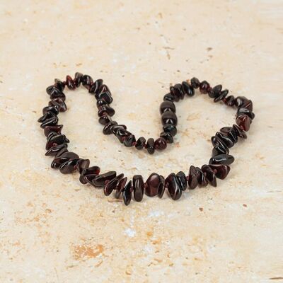 Amber teething necklace chips cherry