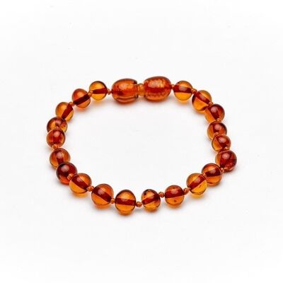Bracelet de dentition / bracelet de cheville baroque cognac
