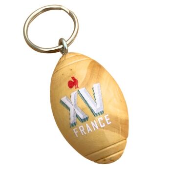 Porte Clé XV de France Blanc - France Rugby X Ovalie Original 2