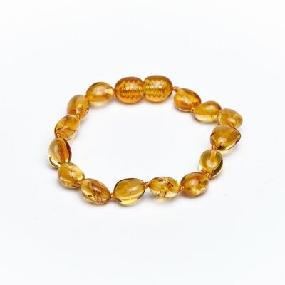 Bracelet/bracelet bébé en ambre miel ovale