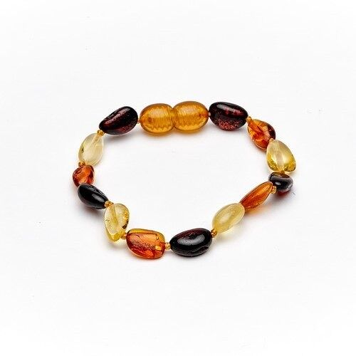 Amber baby bracelet/anklet oval multicolor