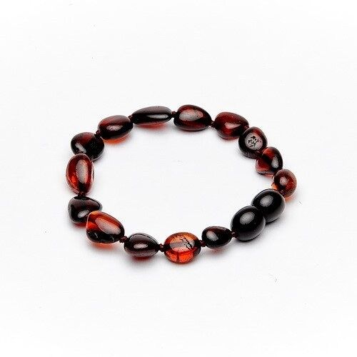 Amber baby bracelet/anklet oval cherry