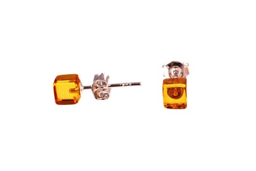 Amber earrings square honey