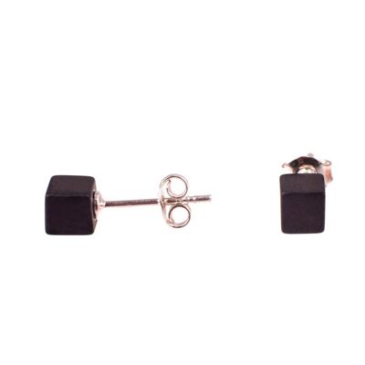 Amber earrings square black