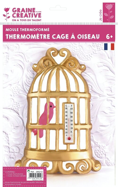 MOULE DECOR CAGE A OISEAU + THERMOMETRE