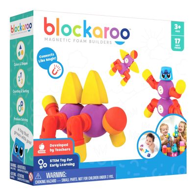 Bloques magnéticos de espuma Blockaroo - Critter (17 piezas)