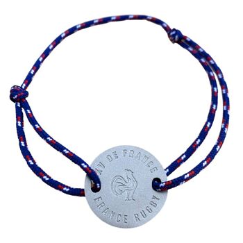 Bracelet XV de France bleu tricolore - France Rugby X Ovalie Original 1