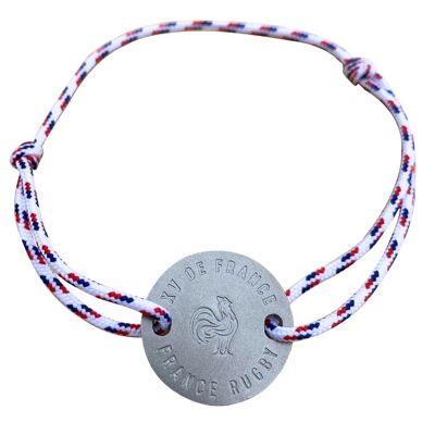 XV de France bracelet white tricolor - France Rugby X Ovalie Original