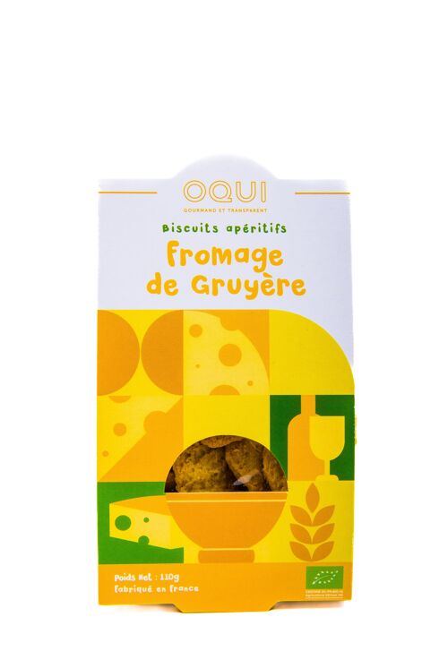 Biscuits bio au Fromage de Gruyère - Sachet individuel de 110g