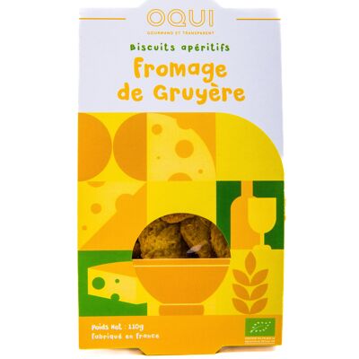 Organic Gruyère Cheese Biscuits - Individual bag of 110g