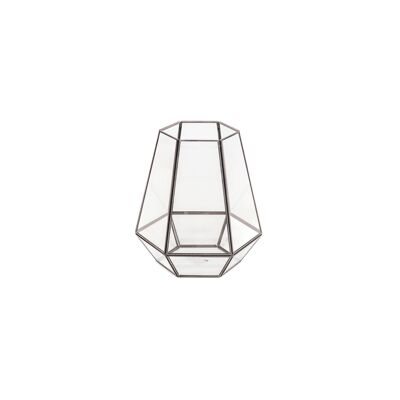 Lanterna in vetro HV - Nero - 18x20.5 cm