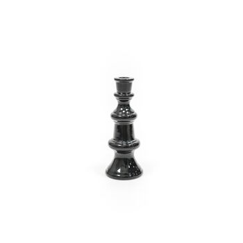 Bougeoir HV Classic Chess L - 9x9x23 cm - Noir 1