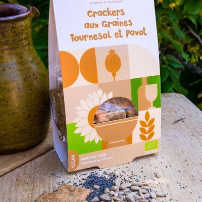 Organic Sunflower and Poppy Crackers - Individual bag of 110g